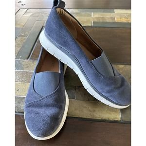 Vionic Linden Loafer Slip-on Shoes Blue Suede Women Sz 6.5 Comfort